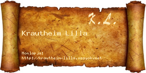 Krautheim Lilla névjegykártya